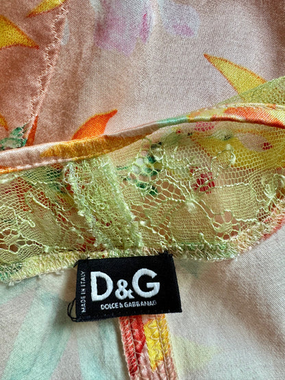 ICONIC Dolce Gabbana D&G S/S 2005 Tropical Peach Coral Dress (S and XS)