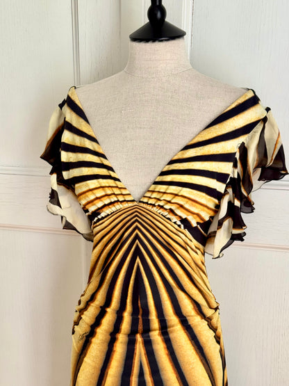 ICONIC Runway Roberto Cavalli S/S 2007 Ray Of Sun Mini Butterfly Dress (S and M)