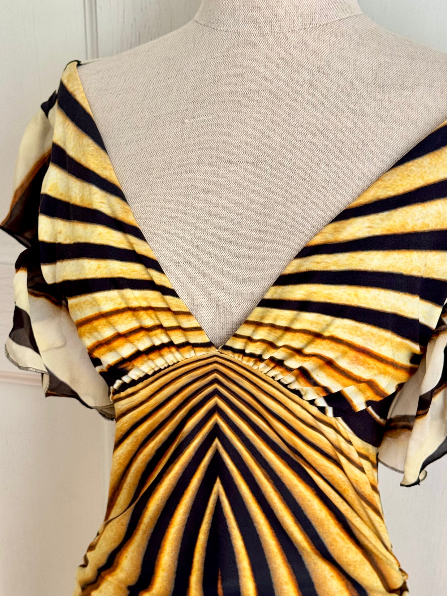 ICONIC Runway Roberto Cavalli S/S 2007 Ray Of Sun Mini Butterfly Dress (S and M)