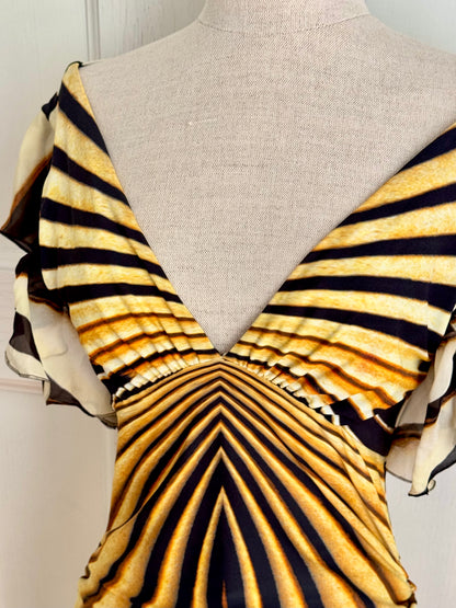 ICONIC Runway Roberto Cavalli S/S 2007 Ray Of Sun Mini Butterfly Dress (S and M)