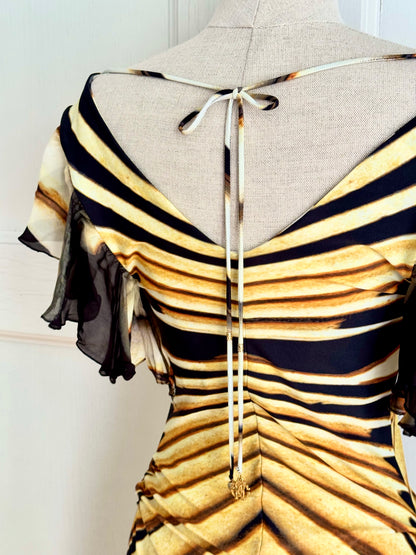 ICONIC Runway Roberto Cavalli S/S 2007 Ray Of Sun Mini Butterfly Dress (S and M)