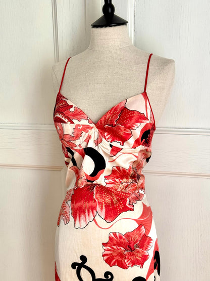 Just Cavalli Coral and Red S/S 2004 Mermaid Dress (L / IT 44)