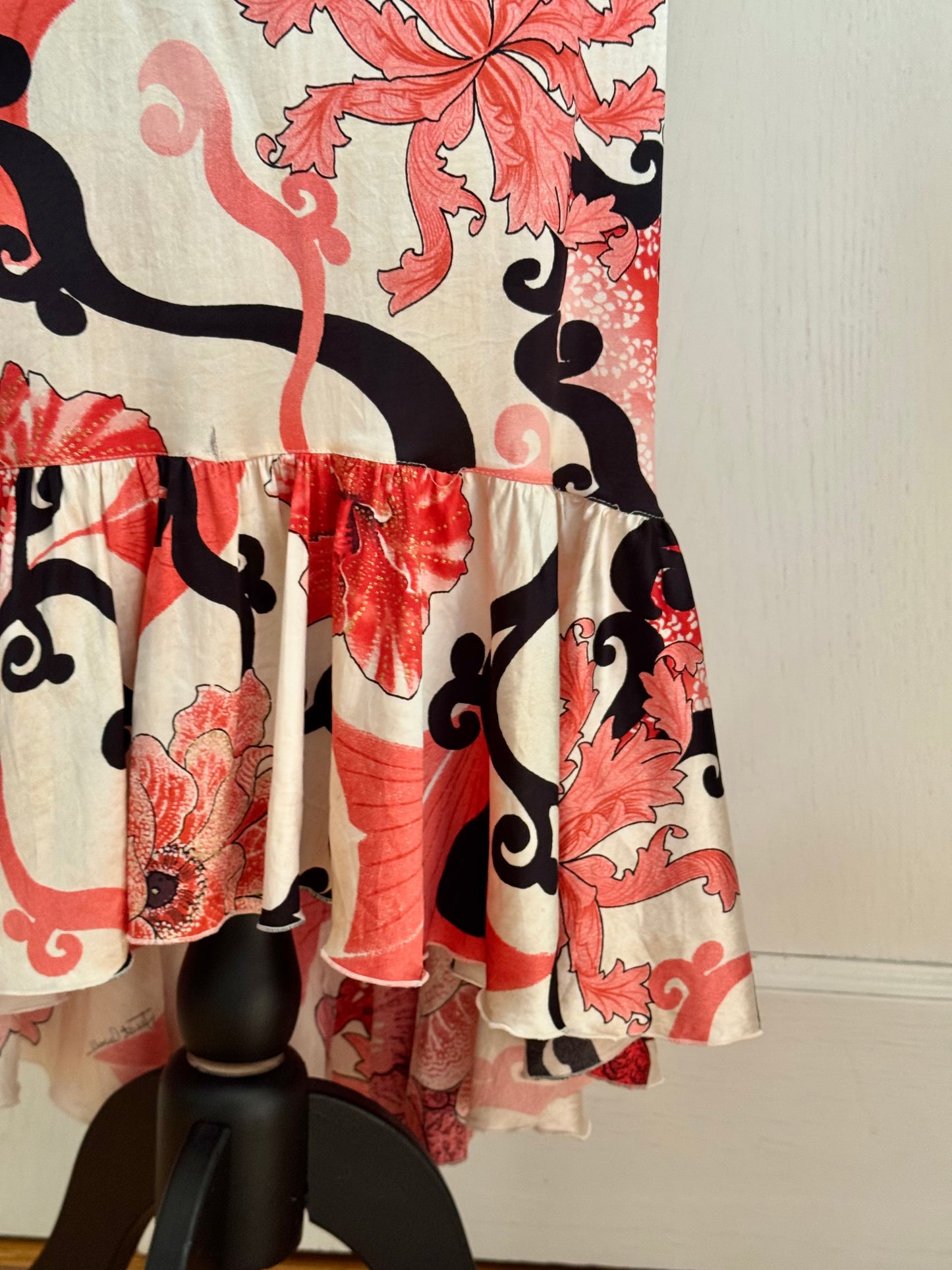 Just Cavalli Coral and Red S/S 2004 Mermaid Dress (L / IT 44)