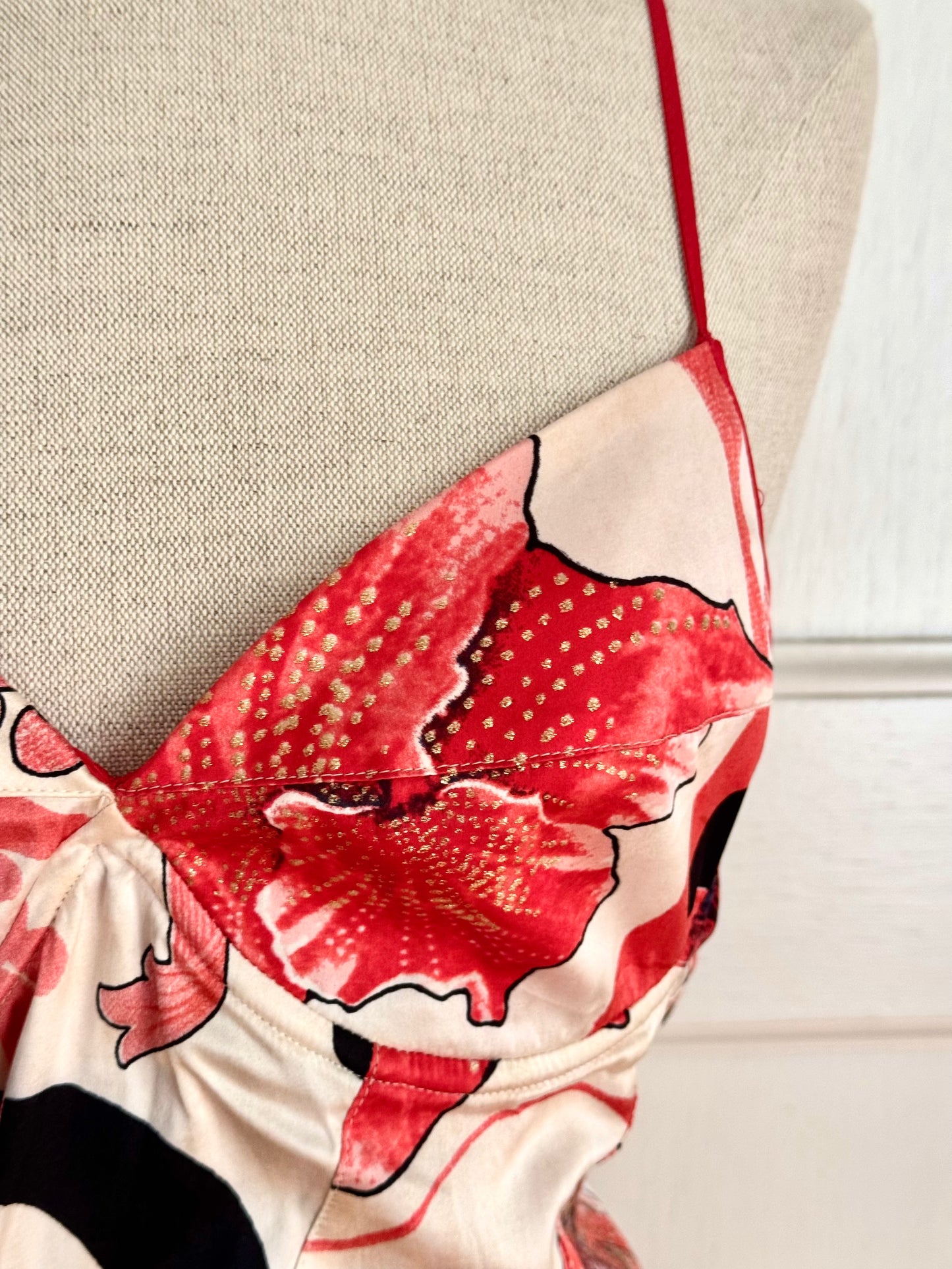 Just Cavalli Coral and Red S/S 2004 Mermaid Dress (L / IT 44)