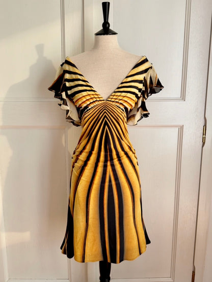 ICONIC Runway Roberto Cavalli S/S 2007 Ray Of Sun Mini Butterfly Dress (S and M)
