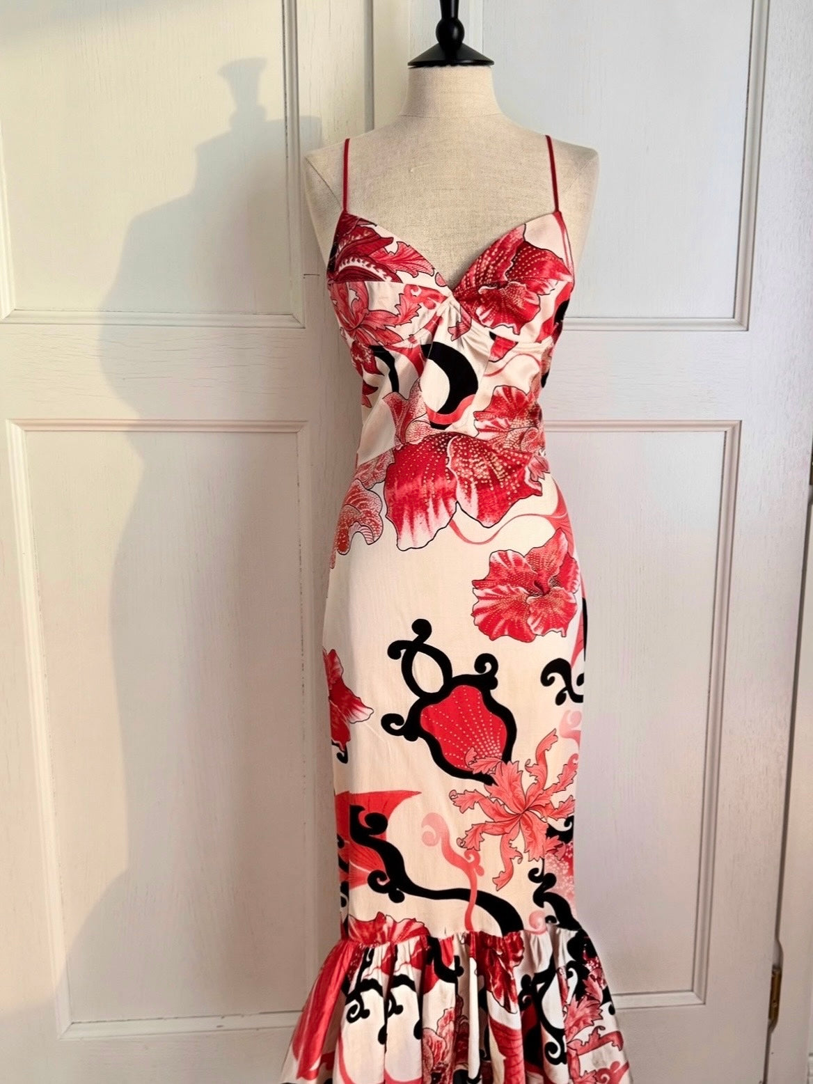 Just Cavalli Coral and Red S/S 2004 Mermaid Dress (L / IT 44)