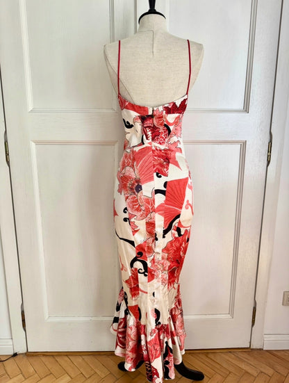 Just Cavalli Coral and Red S/S 2004 Mermaid Dress (L / IT 44)