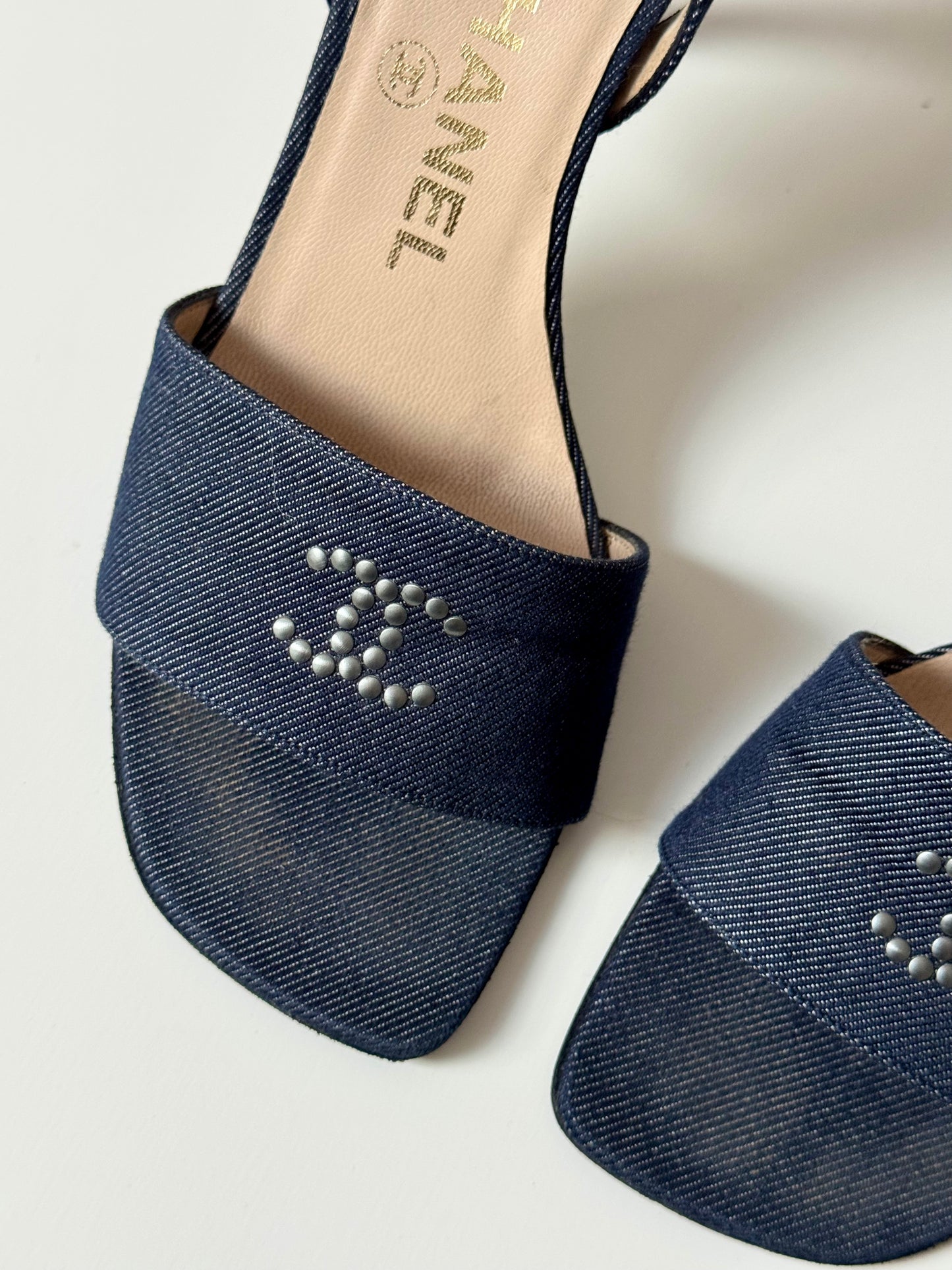 Chanel Denim CC Slingback Heels by Karl Lagerfeld (EU 36,5-37)