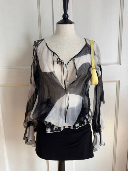 Roberto Cavalli Silk Zebra Blouse With Tag (IT 40 / S)