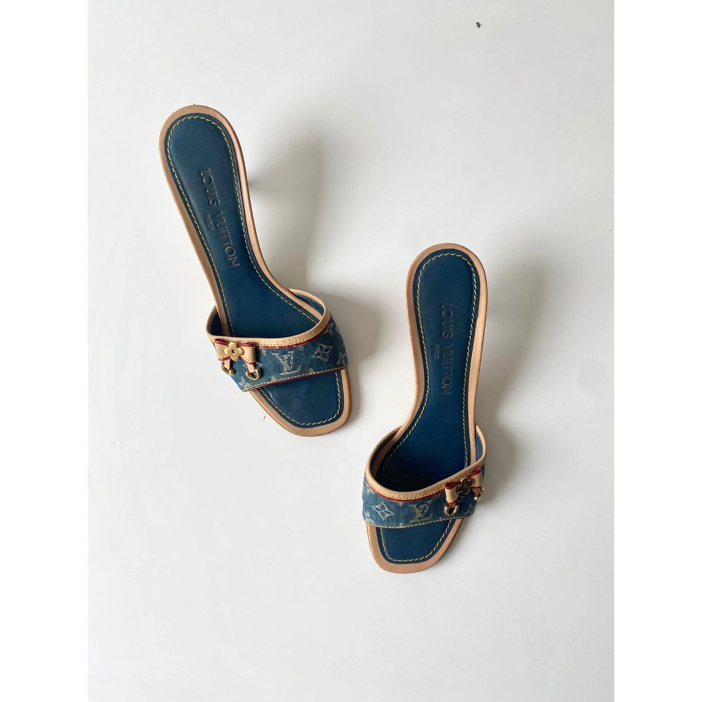 Louis Vuitton Denim Monogram Mules (EU 36)