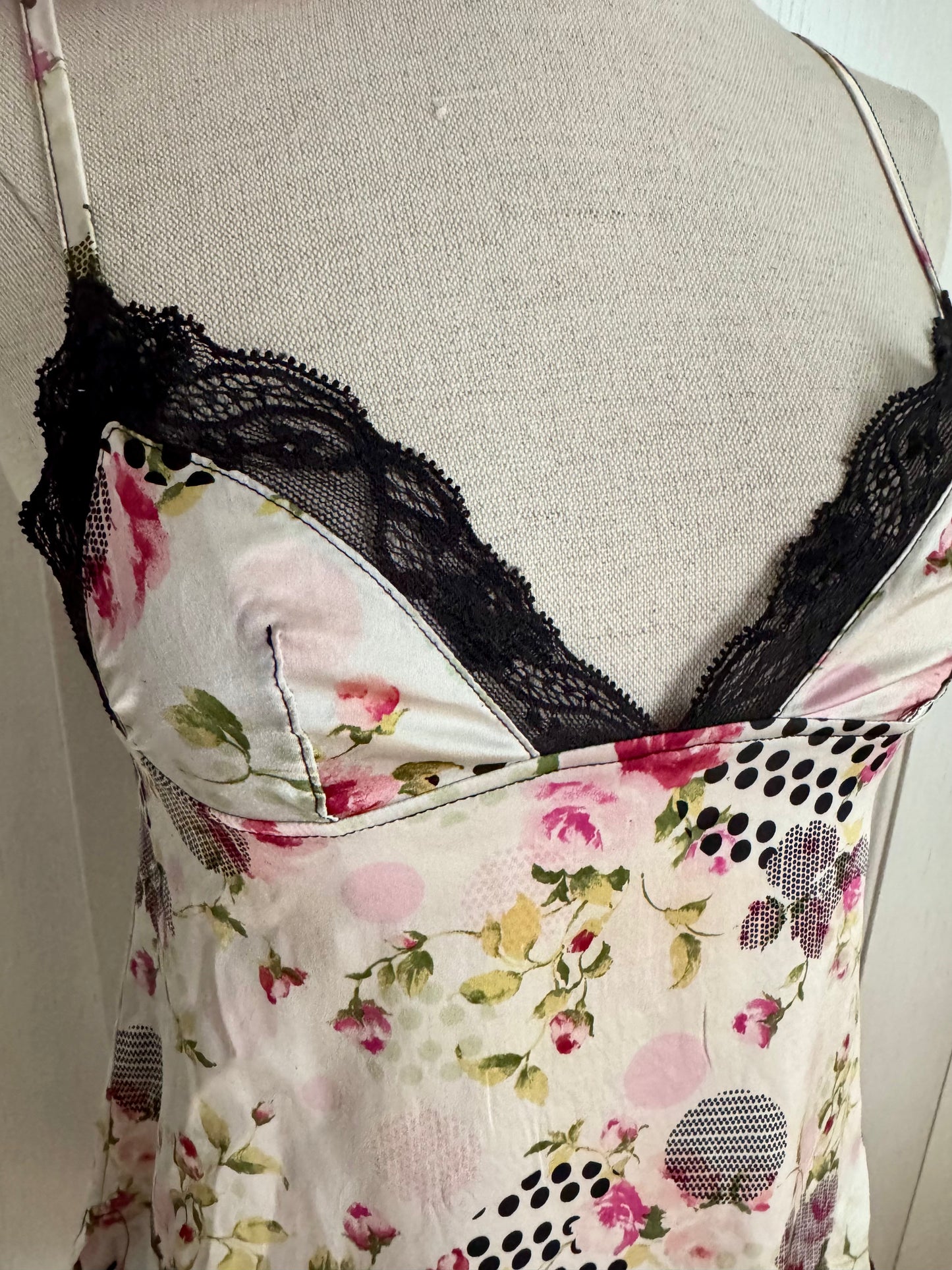 ICONIC Christian Dior by John Galliano S/S 2004 Flowers and Polka Dot Silk Top (S-XS)