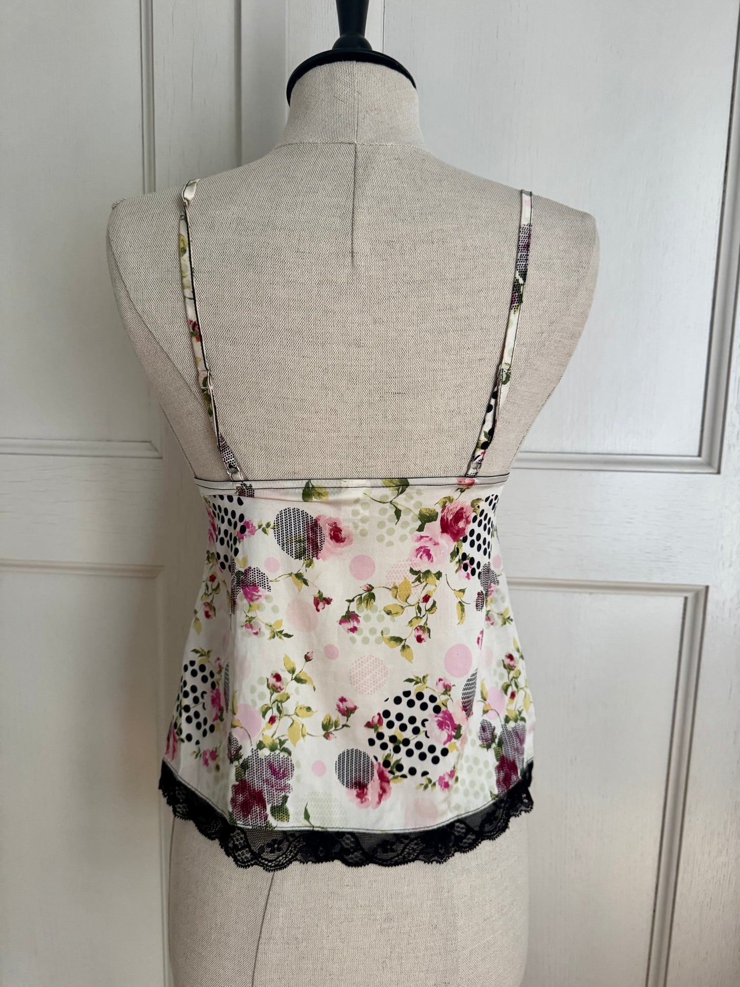 ICONIC Christian Dior by John Galliano S/S 2004 Flowers and Polka Dot Silk Top (S-XS)