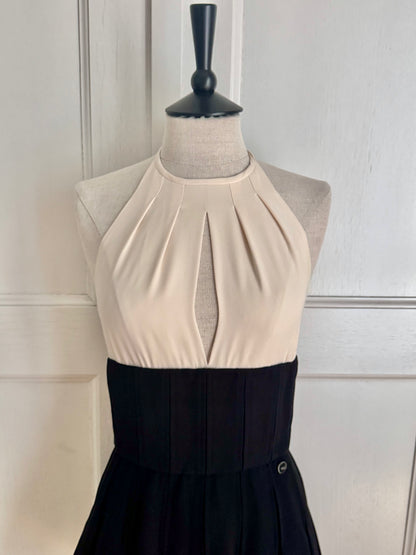 Chanel 2015 S/S by Karl Lagerfeld Bi-Color Silk Dress (XS-S)