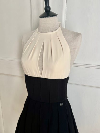 Chanel 2015 S/S by Karl Lagerfeld Bi-Color Silk Dress (XS-S)