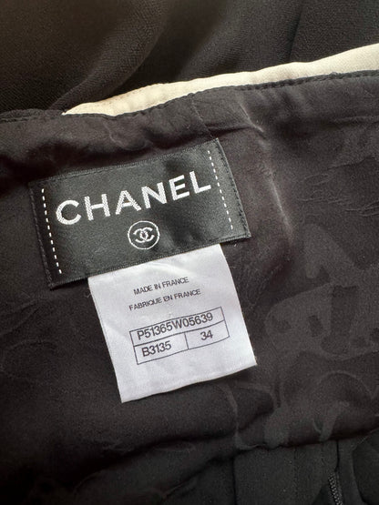 Chanel 2015 S/S by Karl Lagerfeld Bi-Color Silk Dress (XS-S)