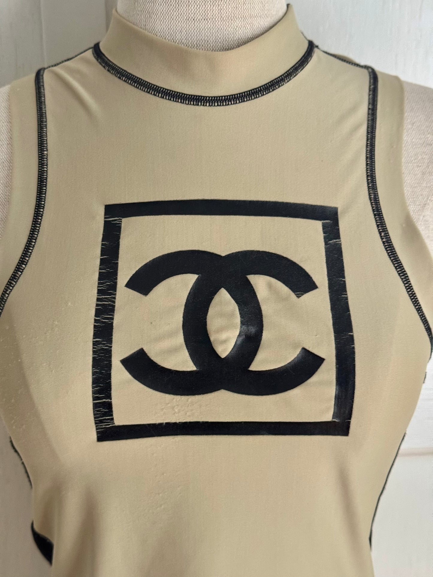 ICONIC Chanel CC 2003 Sport Beige Turtle Neck Top (S)