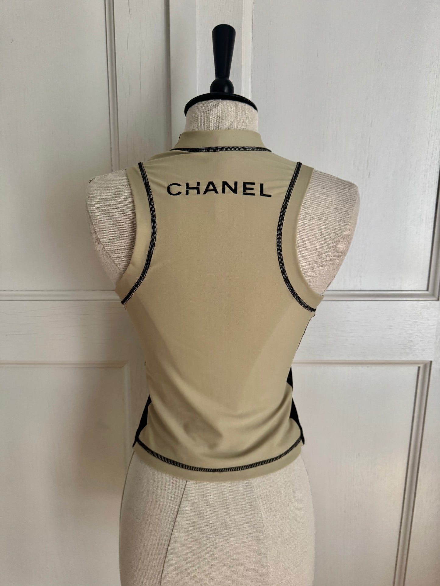 ICONIC Chanel CC 2003 Sport Beige Turtle Neck Top (S)