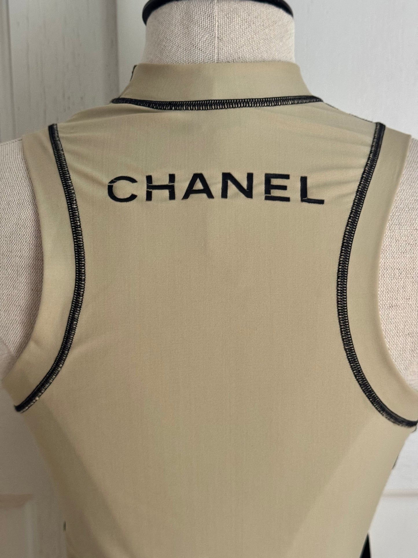 ICONIC Chanel CC 2003 Sport Beige Turtle Neck Top (S)