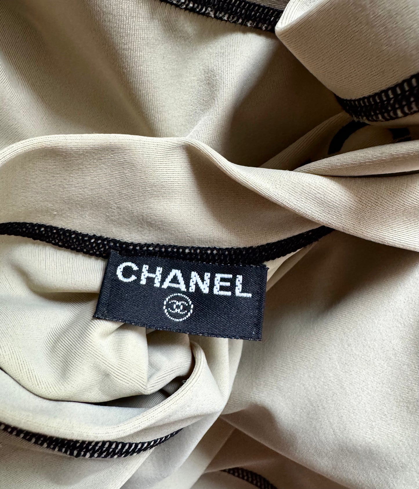 ICONIC Chanel CC 2003 Sport Beige Turtle Neck Top (S)