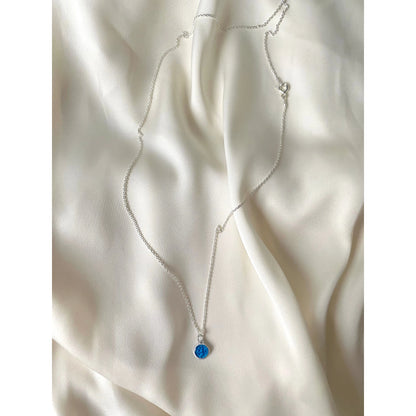 Vintage Blue Dot Necklace 1950s - France