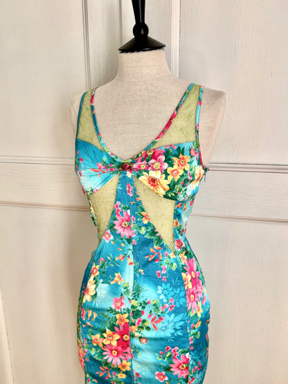 ICONIC Dolce Gabbana D&G S/S 2005 Tropical Turquoise Dress (S-M)