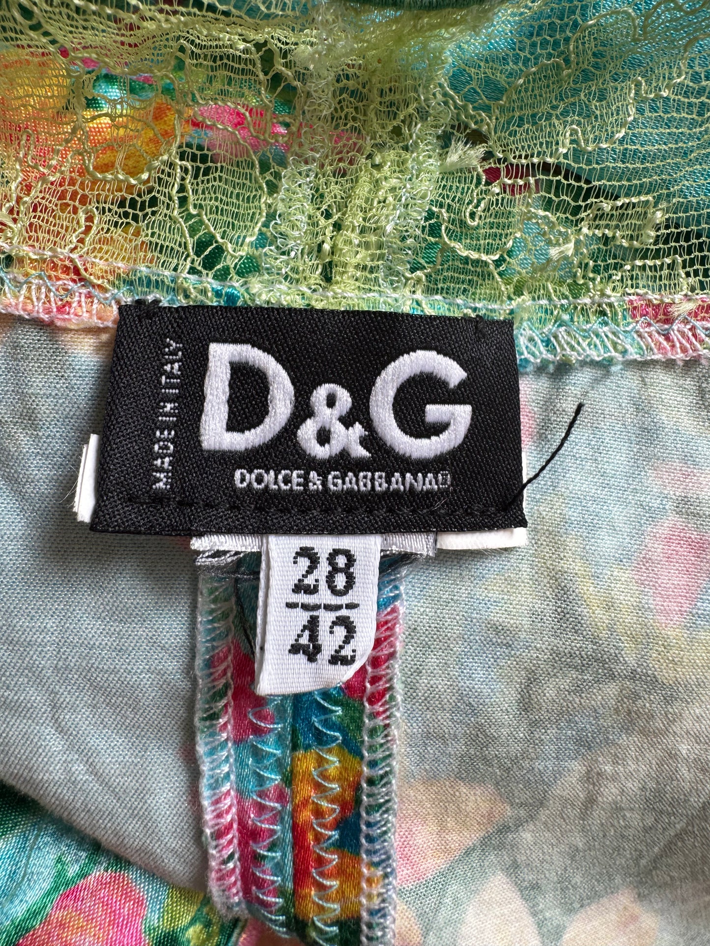 ICONIC Dolce Gabbana D&G S/S 2005 Tropical Turquoise Dress (S-M)