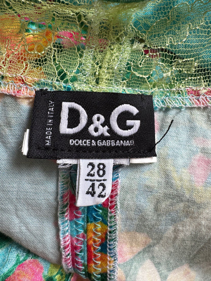 ICONIC Dolce Gabbana D&G S/S 2005 Tropical Turquoise Dress (S-M)