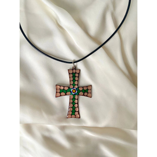 Mosaic Cross Choker from Paris