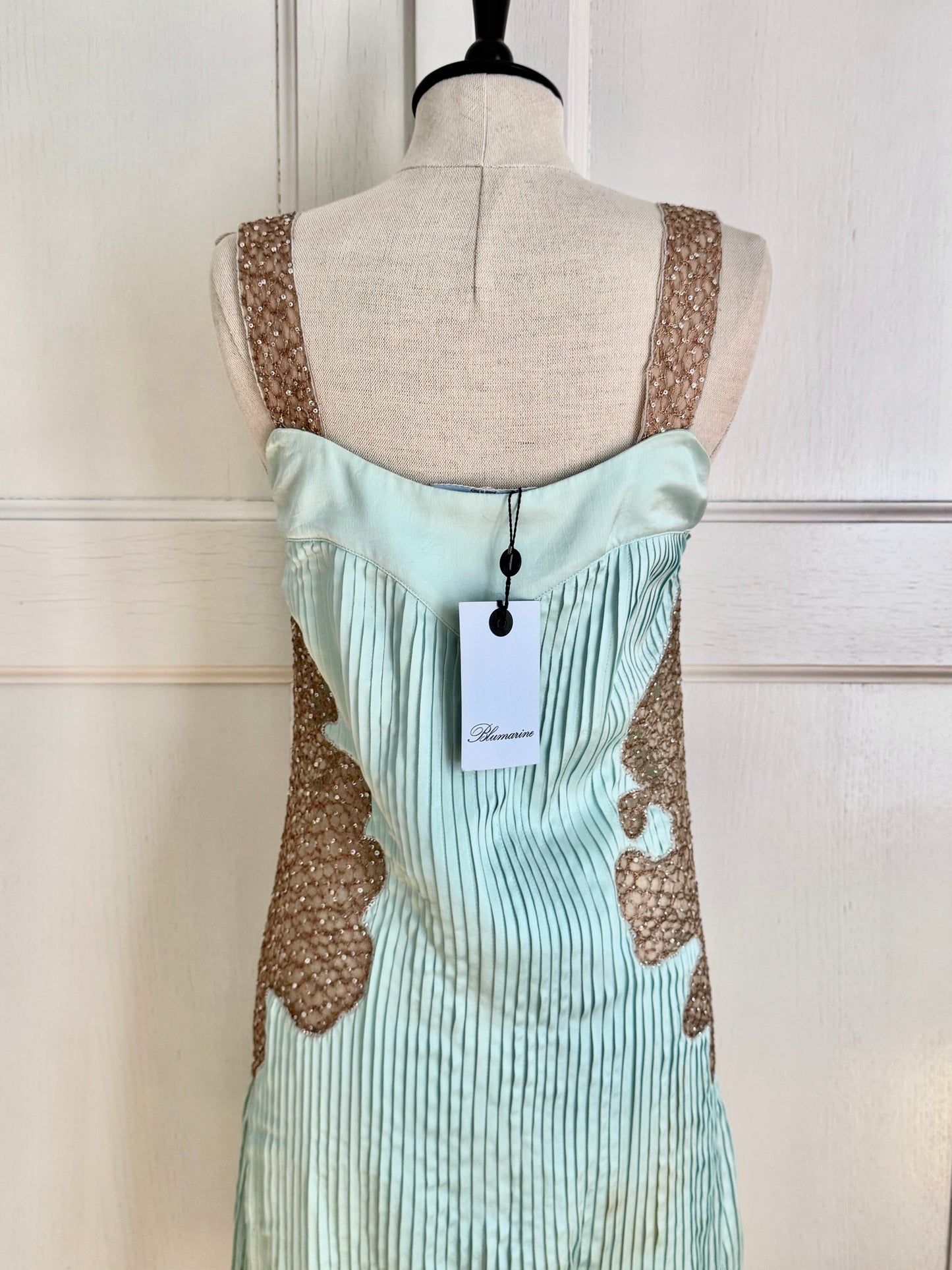 RUNWAY Blumarine FW 2008 Silk Mermaid Dress In Blue (IT 42 / M)