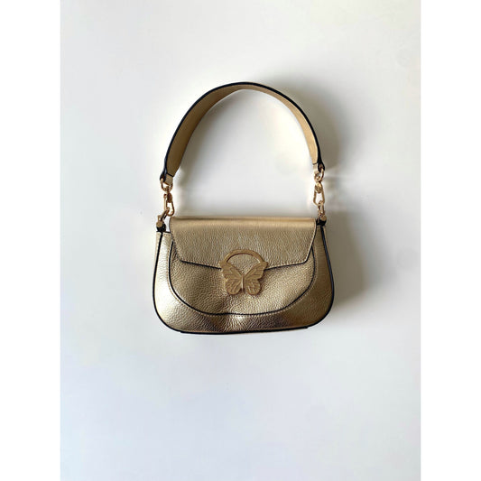 Blumarine Bluegirl Vintage Golden Handbag with Butterfly