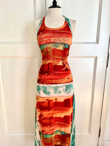 Jean Paul Gaultier JPG Solei Sunset Mesh Maxi Dress (S)