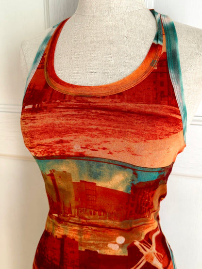 Jean Paul Gaultier JPG Solei Sunset Mesh Maxi Dress (S)