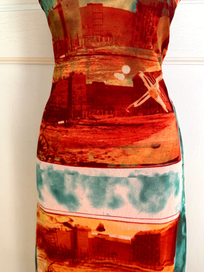 Jean Paul Gaultier JPG Solei Sunset Mesh Maxi Dress (S)