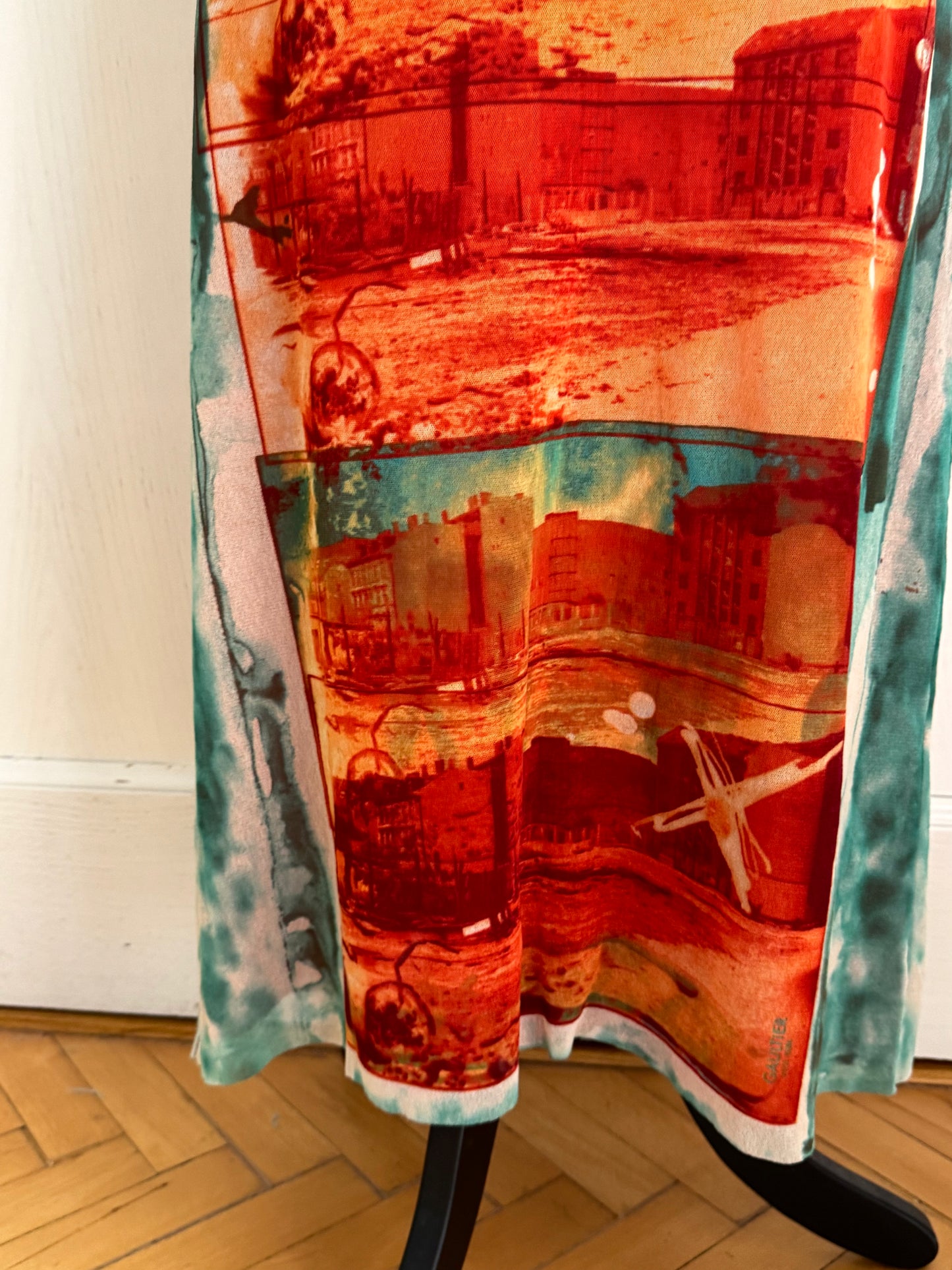Jean Paul Gaultier JPG Solei Sunset Mesh Maxi Dress (S)