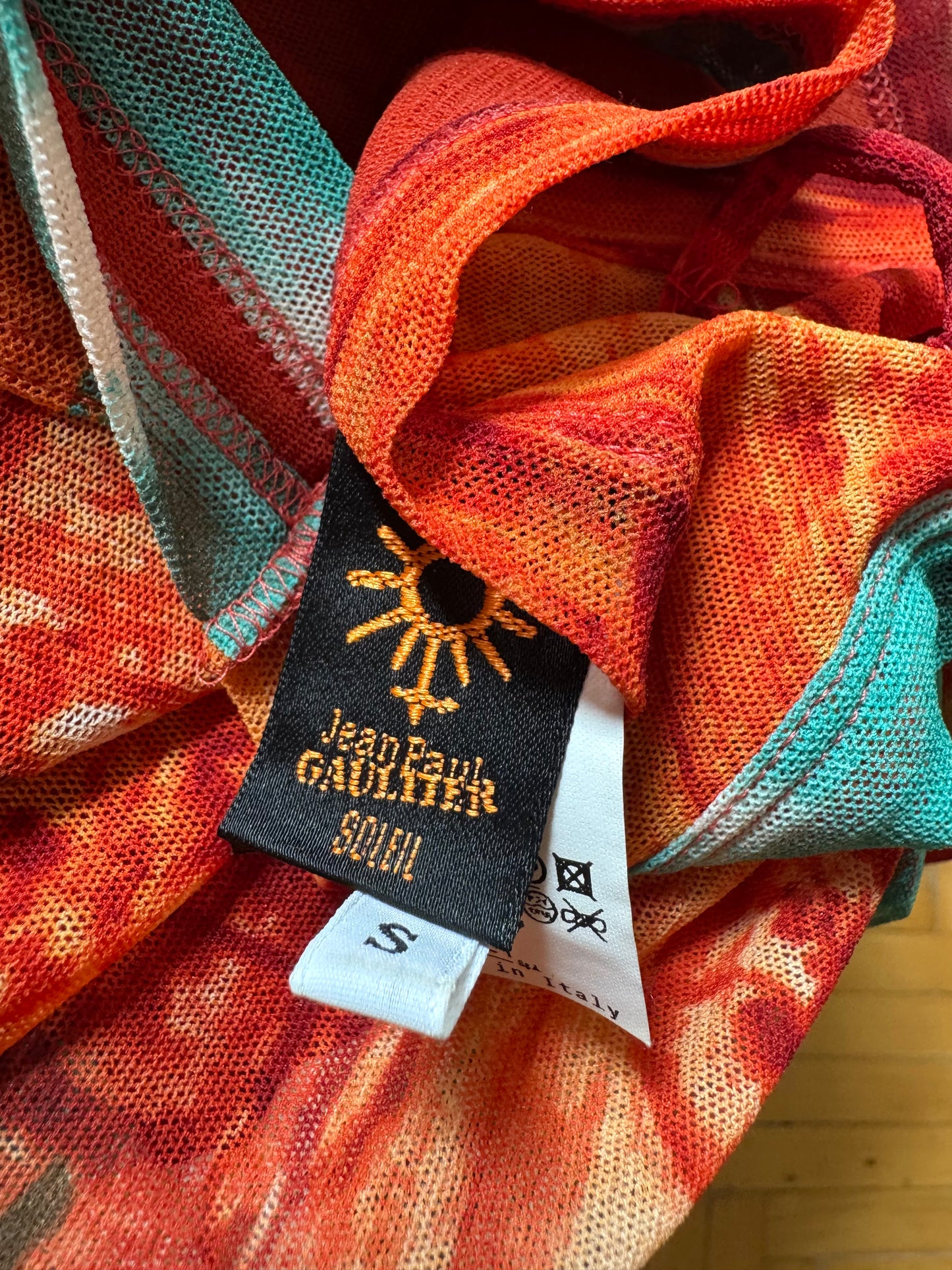 Jean Paul Gaultier JPG Solei Sunset Mesh Maxi Dress (S)