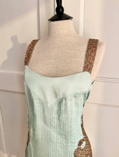 RUNWAY Blumarine FW 2008 Silk Mermaid Dress In Blue (IT 42 / M)