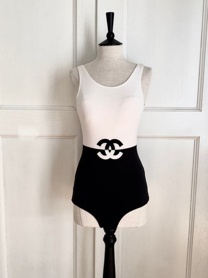 ICONIC Chanel Black & White 2019 One-Piece Swimsuit (S)
