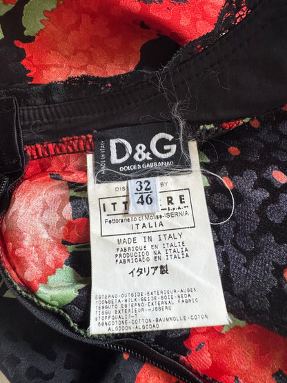 ICONIC Dolce and Gabbana D&G Poppy Silk Dress (L)