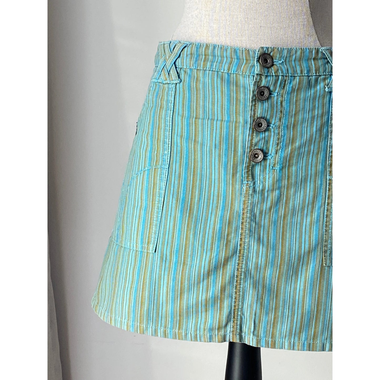 Vintage Dolce Gabbana D&G Striped Mini Denim Skirt (S)