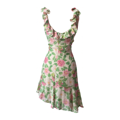 Blumarine Blugirl RUNWAY Silk Floral Dress with Ruffles (S and XS)