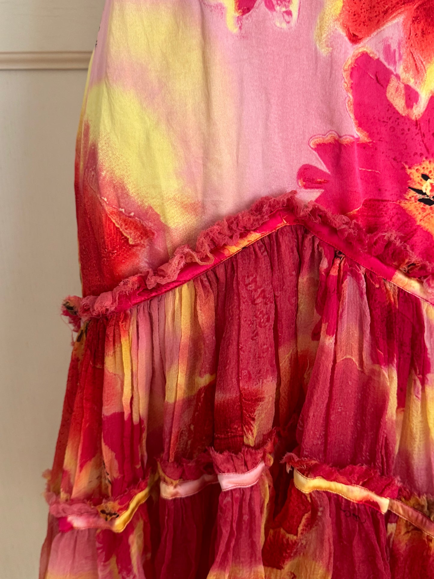 Roberto Cavalli S/S 2002 Floral Silk Dress (S and XS)