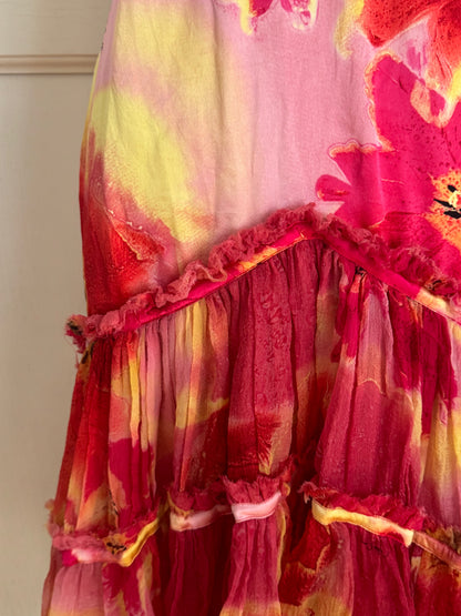 Roberto Cavalli S/S 2002 Floral Silk Dress (S and XS)