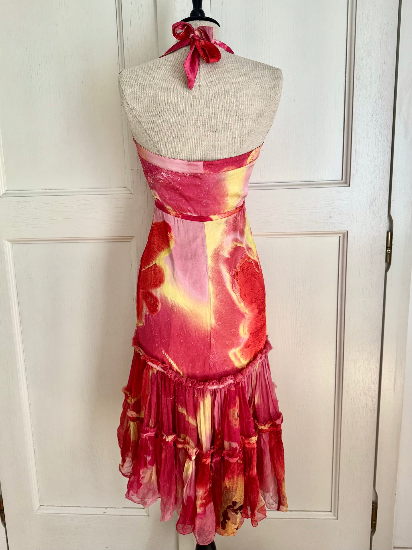 Roberto Cavalli S/S 2002 Floral Silk Dress (S and XS)