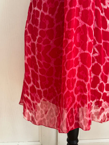 Blumarine Pink Cheetah Print Bejeweled Dress (M)