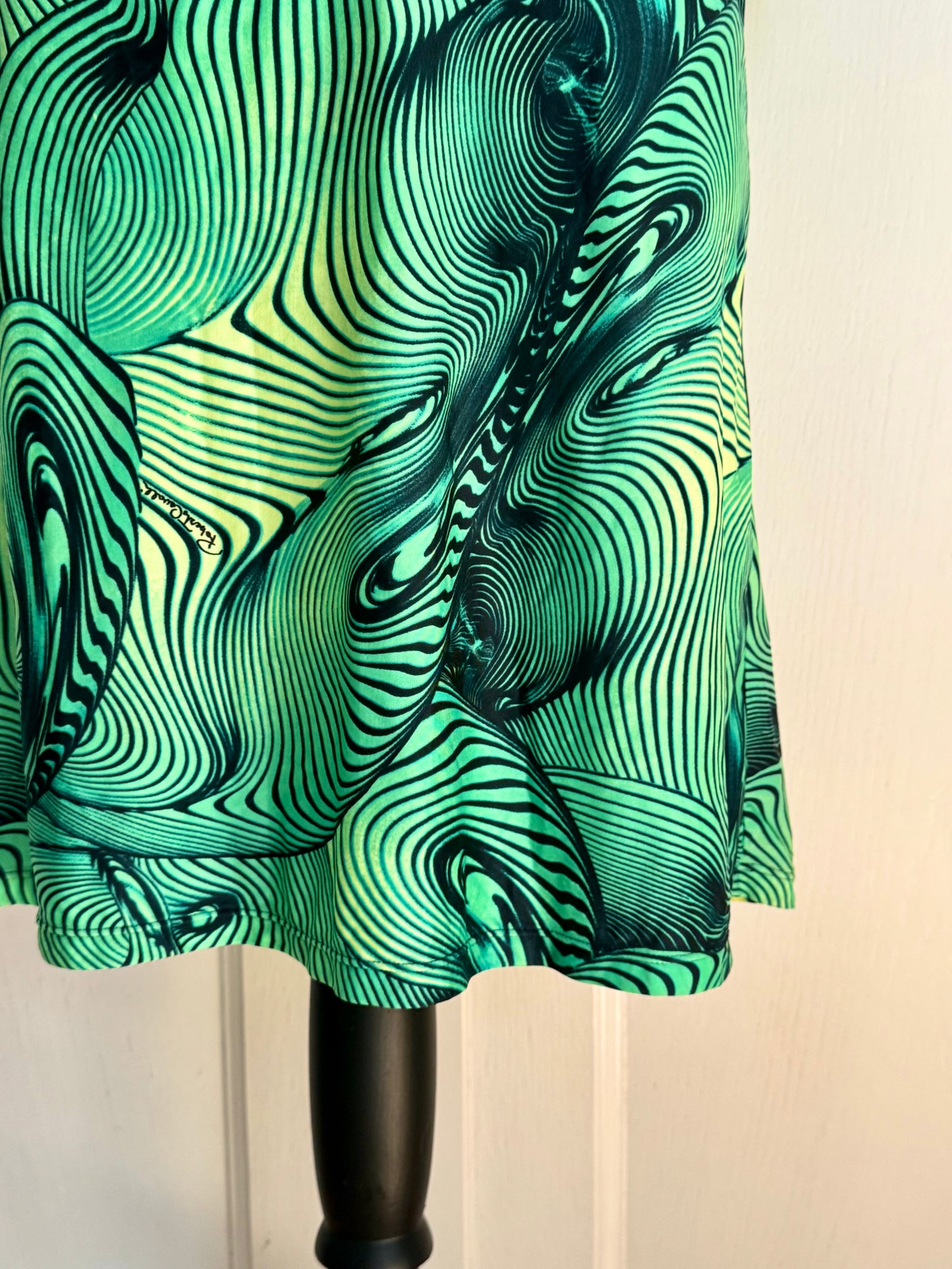 Roberto Cavalli S/S 2001 Green Illusion Print Dress (XS)