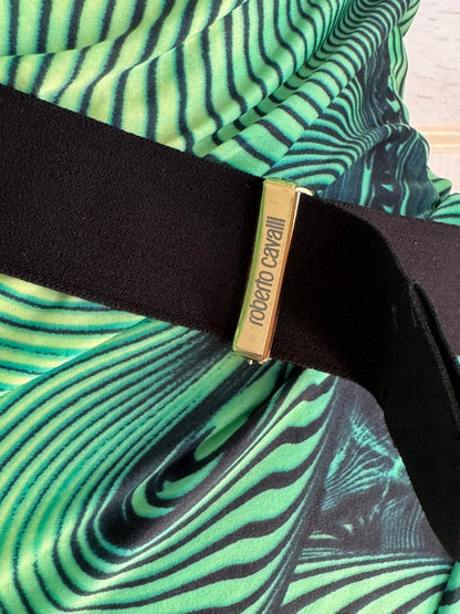Roberto Cavalli S/S 2001 Green Illusion Print Dress (XS)