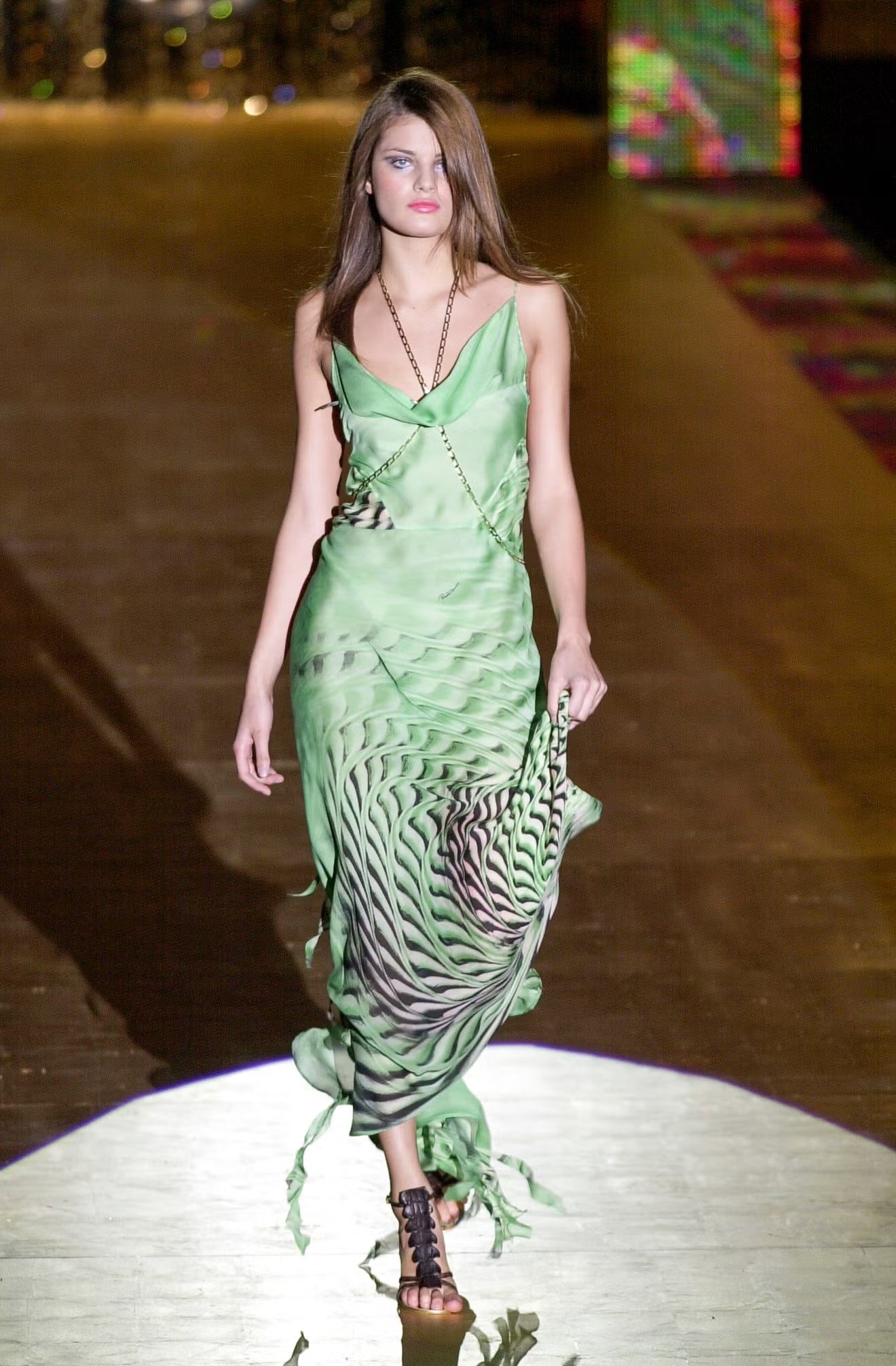 Roberto Cavalli S/S 2001 Green Illusion Print Dress (XS)