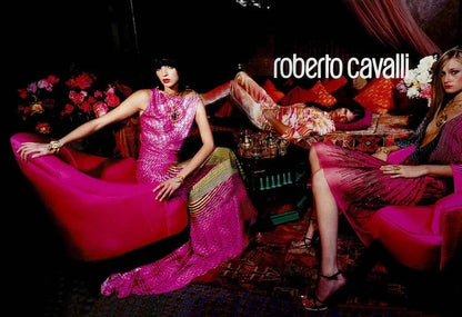 RUNWAY Roberto Cavalli S/S 2001 Multicolor Beaded Silk Dress (XS-S-M)