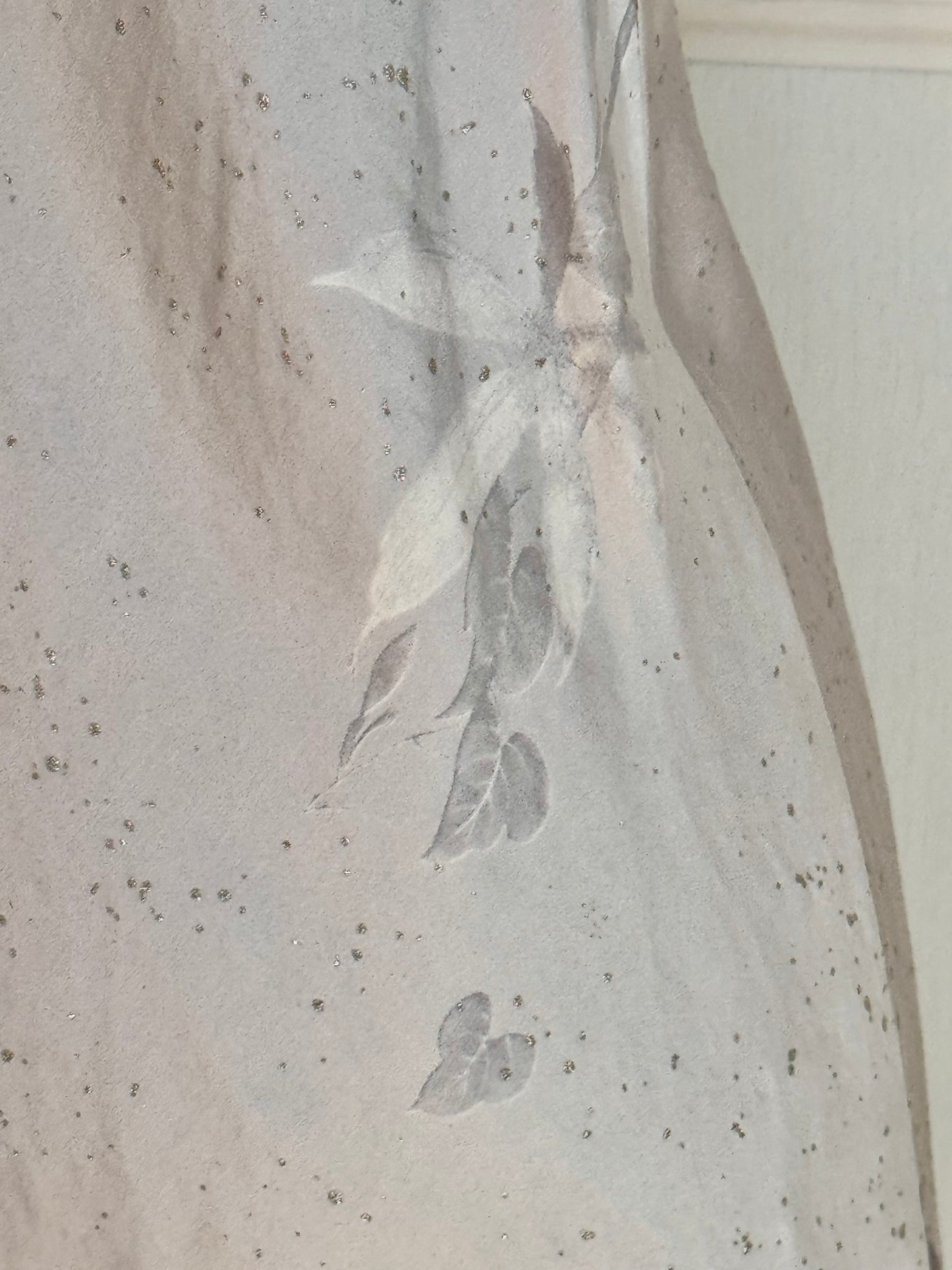 RUNWAY Roberto Cavalli S/S 1999 Silver Glitter Floral Silk Dress (S)