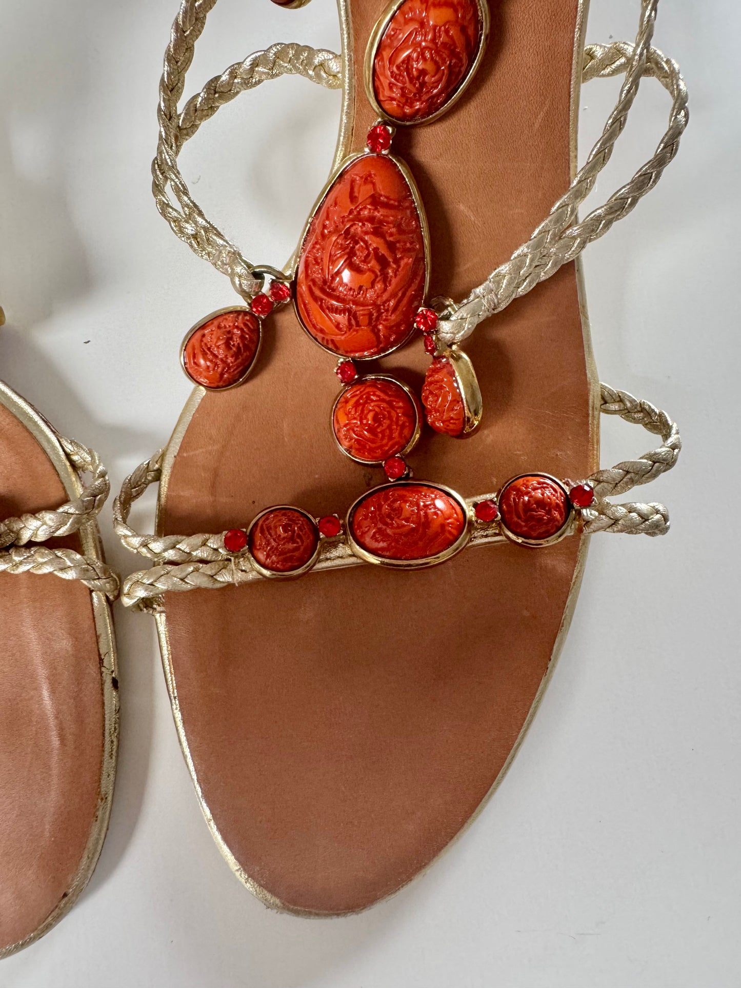 Giuseppe Zanotti Vintage Orange Stones Heels (EU 39)